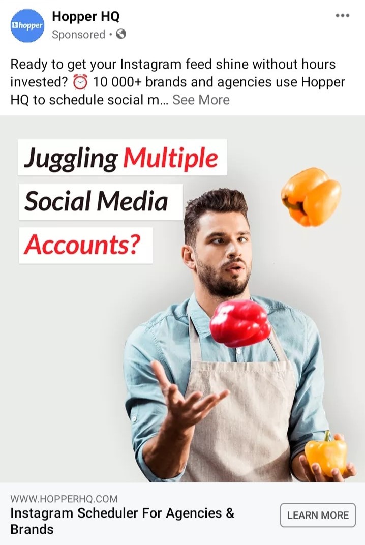 hopper best facebook ad example