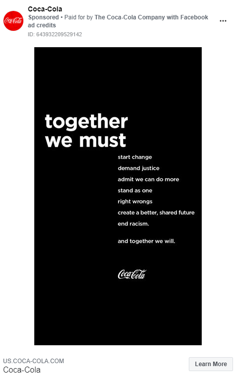 cola best facebook ad example