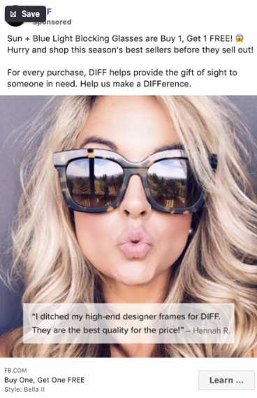 DIFF best facebook ad example