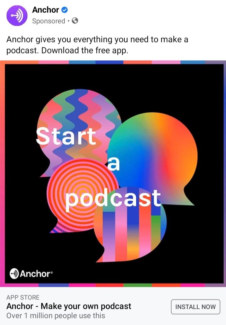 anchor best facebook ad example