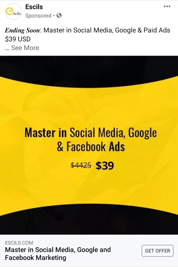 escil best facebook ad example