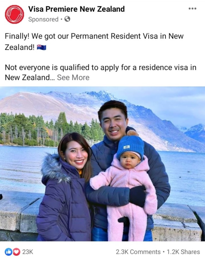visa premiere facebook ad example best