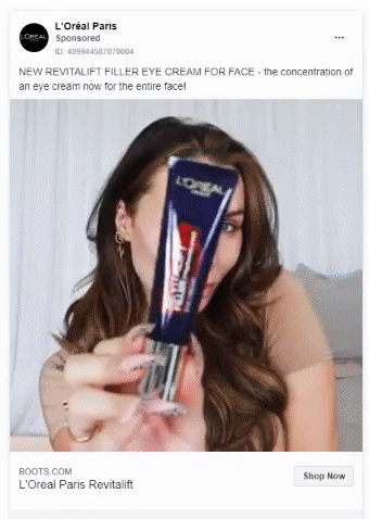 loreal best facebook ad example
