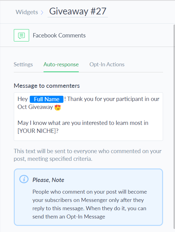 Manychat Auto Message