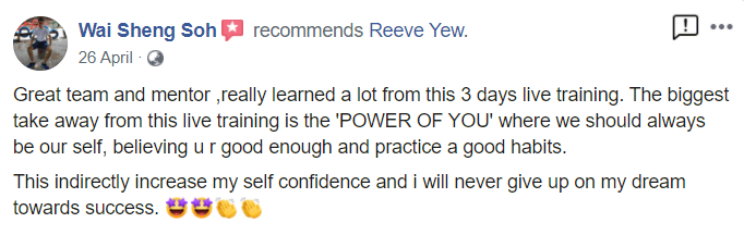 Workshop review screenshot — Wai Sheng